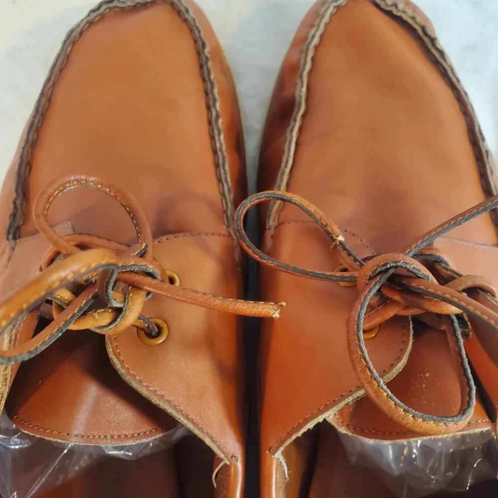 Vintage Gucci Brown Leather Boat Deck Shoes Loafers Men's US 8/ EU 41